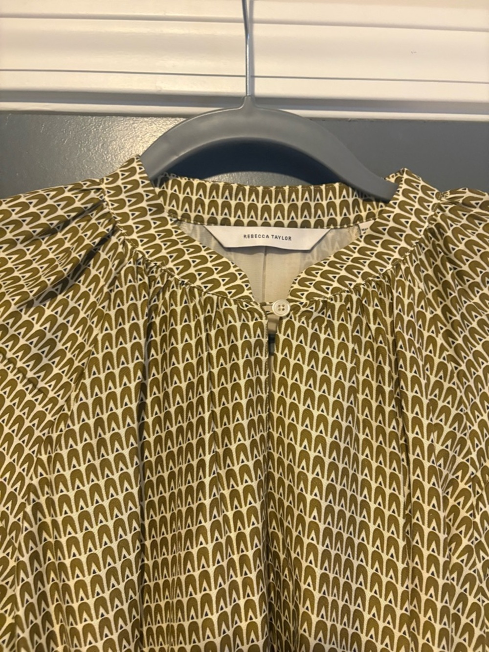 Rebecca Taylor Silk Blend Printed Long Sleeve Mini Dress Tie Waist Size 0 - Picture 4 of 4